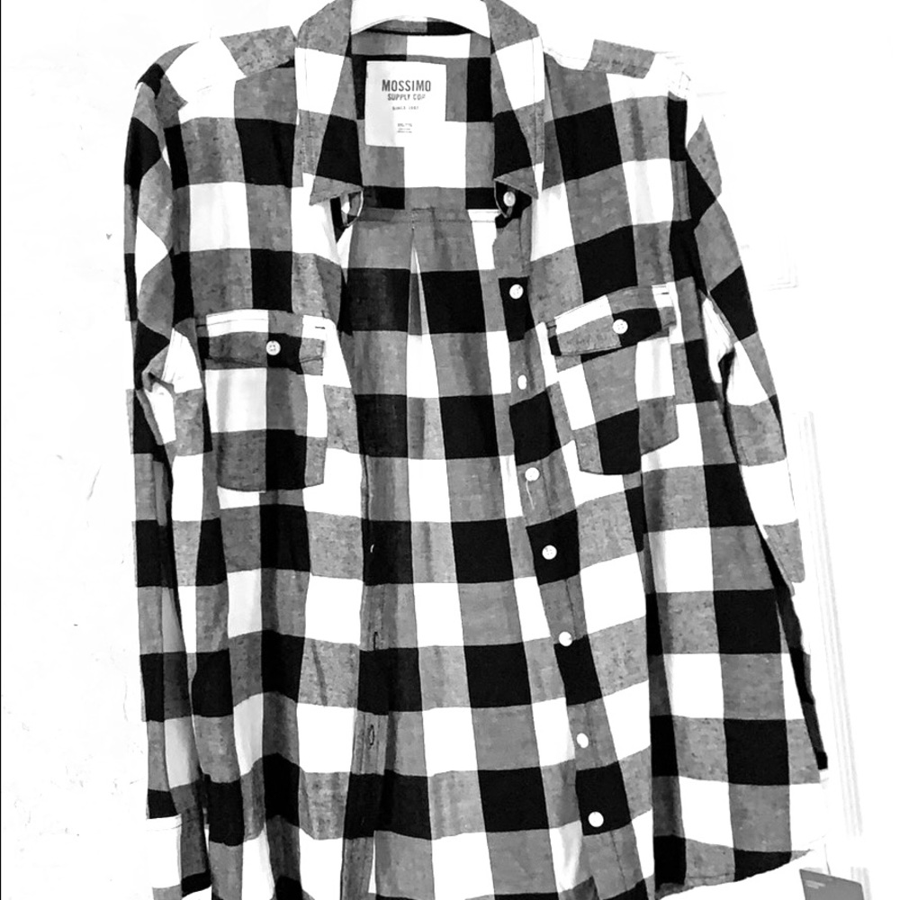 NWT Black and White Flannel Shirt